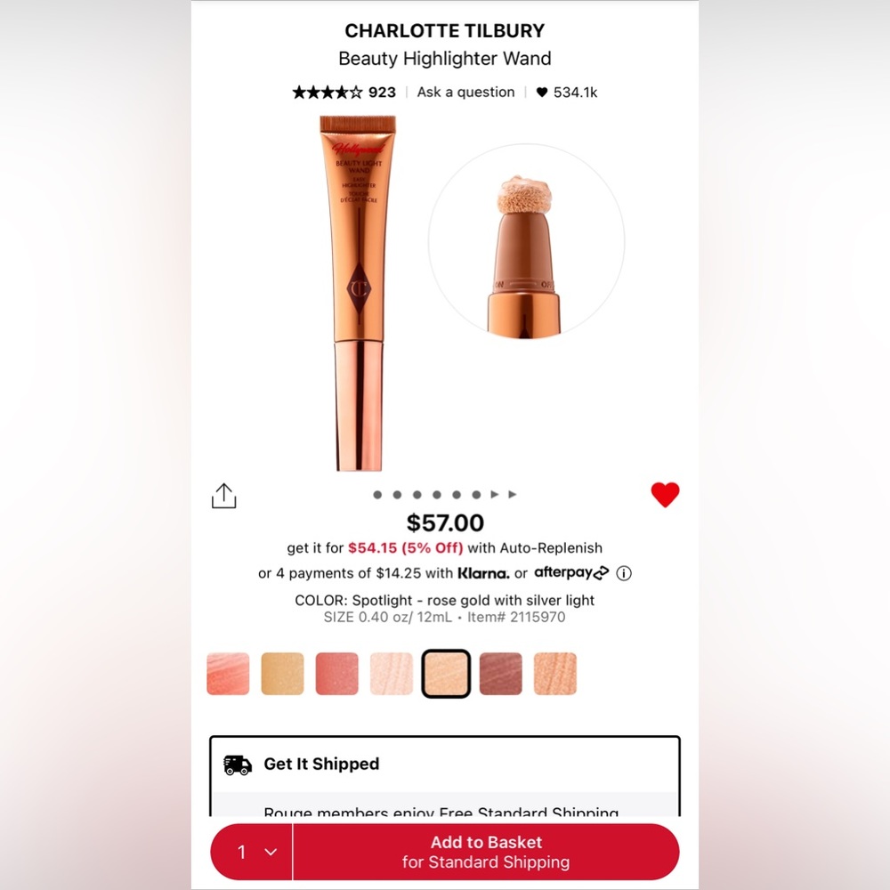 BNIB Charlotte Tilbury Beauty Highlight Wand